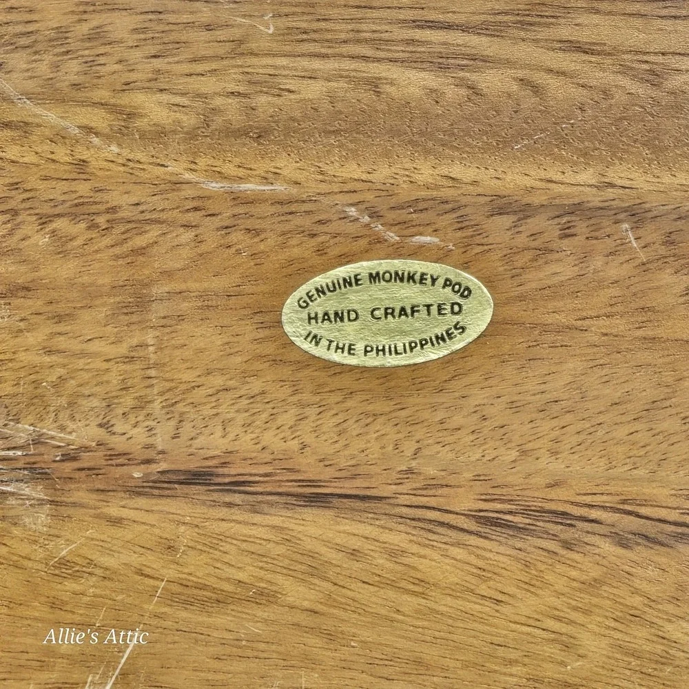Very Vintage Monkey Pod Wooden Divided Dish‎ Serving Bowl Tray Philippines